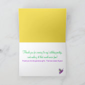 誕生日サンキューパープルマルディグラスマスク カード (内部)