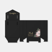 誕生日サンキューピンクの花ブラックお願いボックス フェイバーボックス (折り畳みなし)