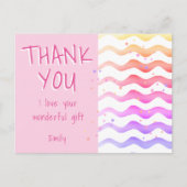 誕生日サンキューピンクウェーブガール ポストカード (正面)