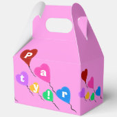 誕生日サンキューピンクカップケーキハートバルーン フェイバーボックス (正面)