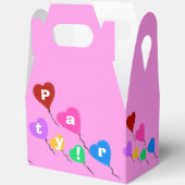 誕生日サンキューピンクカップケーキハートバルーン フェイバーボックス (見開き)