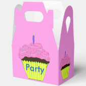 誕生日サンキューピンクチョコレートカップケーキ フェイバーボックス (見開き)