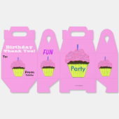 誕生日サンキューピンクチョコレートカップケーキ フェイバーボックス (見開き)