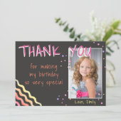 誕生日サンキューフォトカードスターガール サンキューカード (スタンド正面)