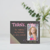 誕生日サンキューフォトカードハートとスターズガール ポストカード (スタンド正面)