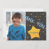 誕生日サンキューフォトカードwith Stars Boy サンキューカード (正面)