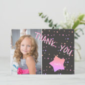 誕生日サンキューフォトカードwith Stars Girl サンキューカード (スタンド正面)