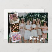 誕生日サンキューフォトコラージュブライダルシャワー ポストカード (正面/裏面)