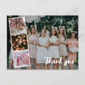 誕生日サンキューフォトコラージュブライダルシャワー ポストカード (正面)