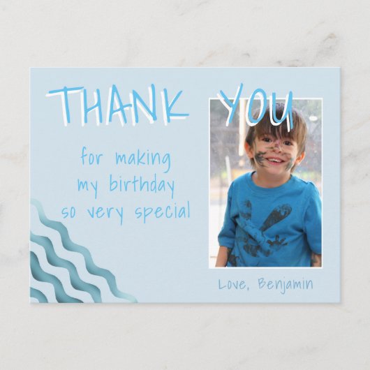 誕生日サンキューボーイズ波用フォトカード ポストカード (正面)