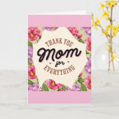 誕生日サンキューママピンクフローラカード カード (黄色い花)