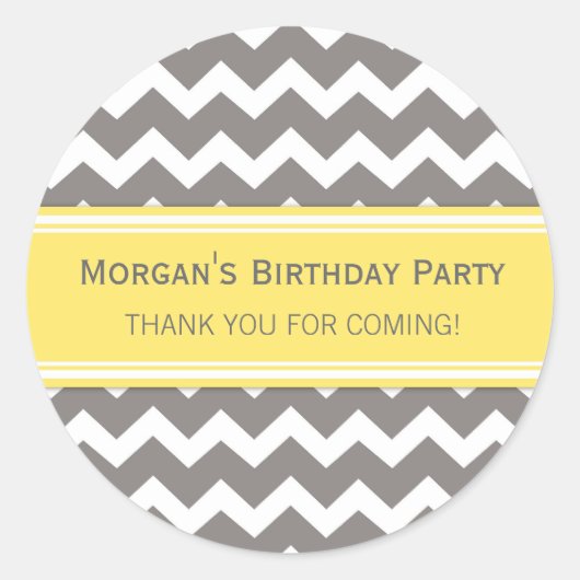 誕生日サンキューユー名前をカスタムするメッセージカードグレー ラウンドシール (正面)