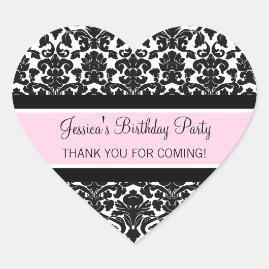 誕生日サンキューユー名前をカスタムするメッセージカードピンク ハートシール (正面)