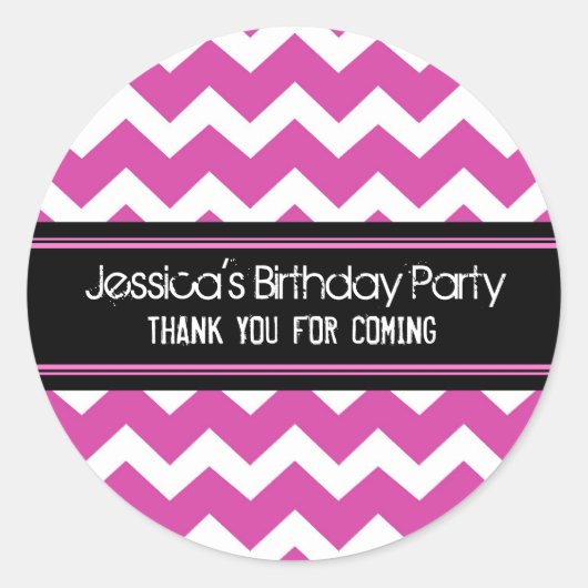 誕生日サンキューユー名前をカスタムするメッセージカードピンク ラウンドシール (正面)