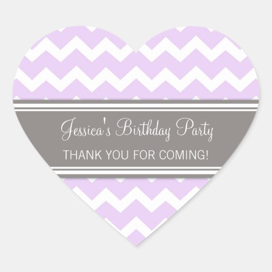 誕生日サンキューユー名前をカスタムするメッセージカード薄紫 ハートシール (正面)