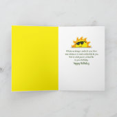 誕生日サングラスカード付きサンフラワー カード (内部)