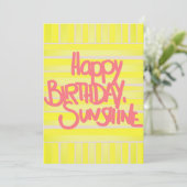 誕生日サンシャインネオンイエローサングリーティングカード (スタンド正面)