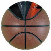 誕生日サンセット海トロピカルパームズパーソナライズ バスケットボール (右)