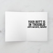 誕生日サンタクロースいたずらリスト大きなカード サンキューカード (内部)