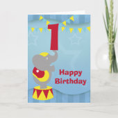 誕生日サーカスエレファントカード カード (正面)