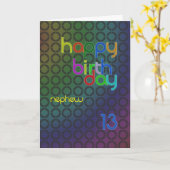 誕生日サークル13歳の甥 カード (黄色い花)