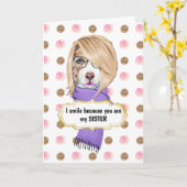 誕生日シおもしろいスターブロンドコリードッグバラ金ゴールド カード (黄色い花)