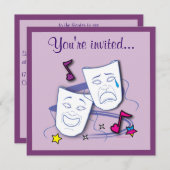 誕生日シアターパーティー(マスク付き) 招待状 (正面/裏面)