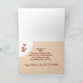 誕生日シスターユーモアおもしろいフォキシママおもしろいキツネCubs カード (内部)