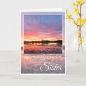 誕生日シスター、ピ素晴らしンクサンライズ。 カード (黄色い花)