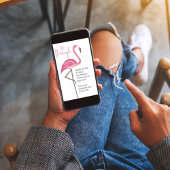 誕生日シックかわいい水の色ピンクかわいらしフラミンゴ 招待状