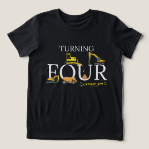 誕生日シャツボーイダンプトラック掘削機 トライブレンドTシャツ