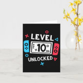 誕生日シャツボーイレベル10ロック解除されたビデオゲームPa カード (黄色い花)