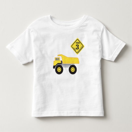 誕生日シャツ – ダンプトラック建築 トドラーTシャツ (正面)