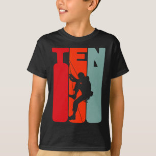 誕生日シャツ 10歳 誕生日ボーイ クライミング Tシャツ