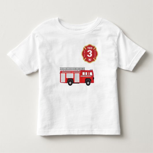 誕生日シャツ – Fire Engine トドラーTシャツ (正面)