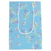誕生日シャボン玉をライトブルー ミディアムペーパーバッグ (裏面)