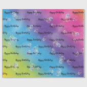 誕生日シャボン玉虹抽象芸術 ラッピングペーパー (フラット)