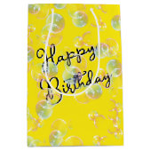 誕生日シャボン玉黄 ミディアムペーパーバッグ (正面)