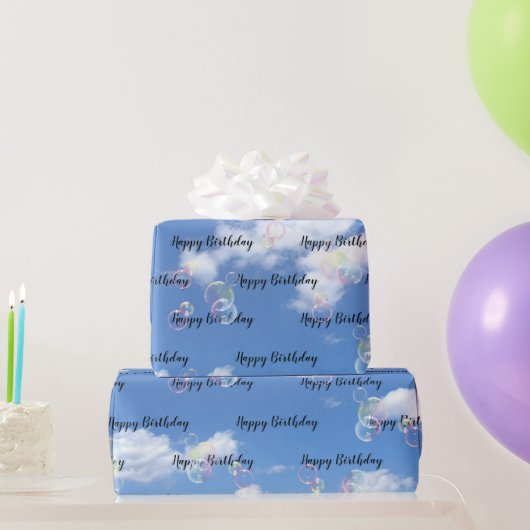 誕生日シャボン玉 ラッピングペーパー (パーティーギフト)
