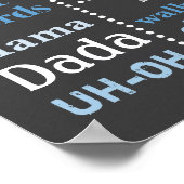 誕生日シャルボードブルーカップケーキ ポスター (角)