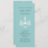 誕生日シャンデリア(ターコイズ) 招待状 (正面/裏面)