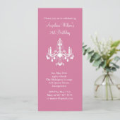 誕生日シャンデリア(明るい赤紫色) 招待状 (スタンド正面)