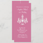 誕生日シャンデリア(明るい赤紫色) 招待状 (正面/裏面)