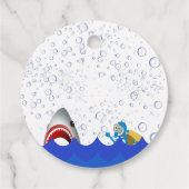 誕生日シャーク海の下の男の子ありがとう フェイバータグ (裏面)