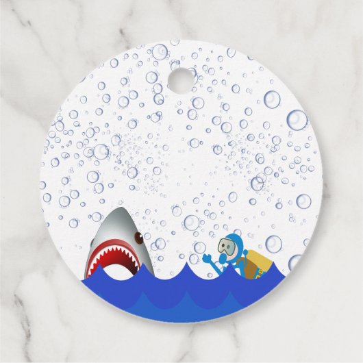 誕生日シャーク海の下の男の子ありがとう フェイバータグ (裏面)