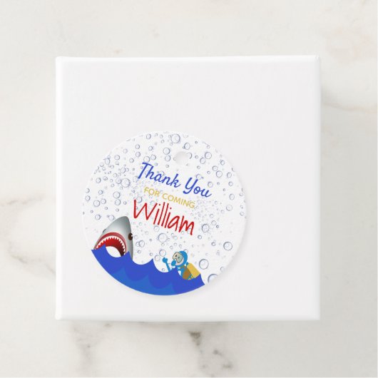 誕生日シャーク海の下の男の子ありがとう フェイバータグ (インサイチュ)