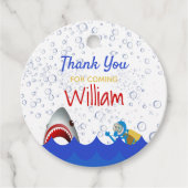 誕生日シャーク海の下の男の子ありがとう フェイバータグ (正面)