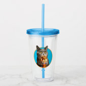 誕生日ショットガラス付き猫 アクリルタンブラー (正面)