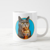 誕生日ショットガラス付き猫 ジャンボコーヒーマグカップ (右)
