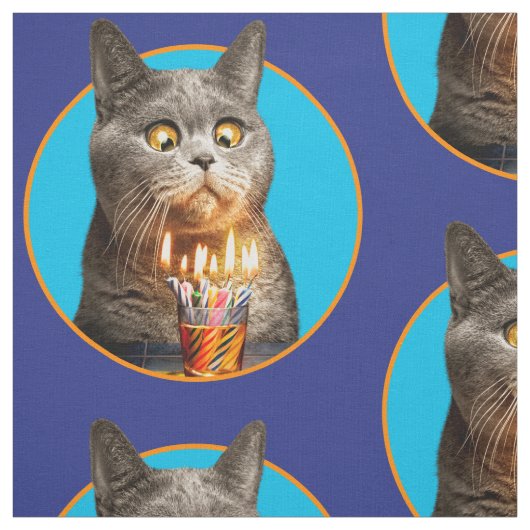 誕生日ショットガラス付き猫 ファブリック (見本)
